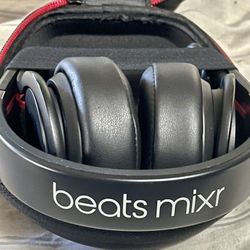 Beats Mixr Matte Black And Red Wired Headphones 