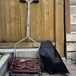 Push Reel Lawn Mower With Grass Catcher
