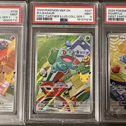Psa 9 Lot Of Charmander Bulbasaur Squirtle First Partner