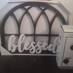 Blessed Wall  Art With Wall Sconces