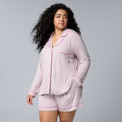 Simply Vera Vera Wang 2-Pc  Basic Luxury Pajama Short Set 