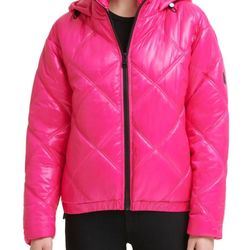 Kenneth Cole Pink Puffer Coat 