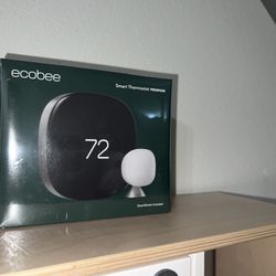 Ecobee Black Thermostat and Room Sensor with Wi-Fi Compatibility