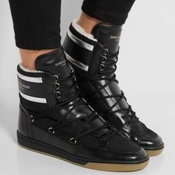 Ysl Yves Saint Laurent  Paris Boots Sneakers Shearling 