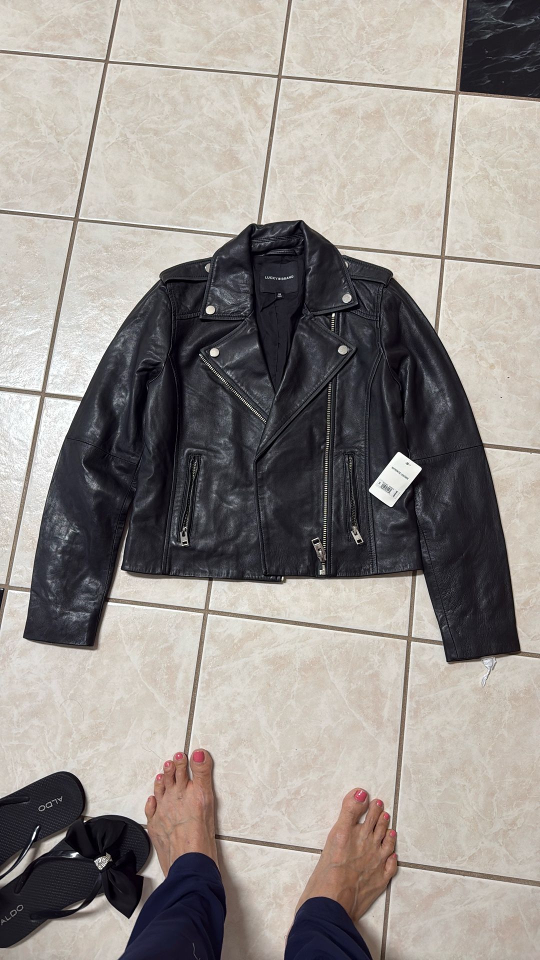 Never Worn Lucky Brand Authentic Leather Jacket XS