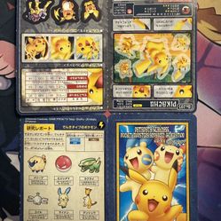 Pokemon Jumbo Carddass Patapata Sealdass Electric Type Sheet Bandai Pikachu