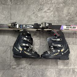 Salomon Evolution 9.0 Boots Men’s 12, Atomic 3D Skis 185, Bindings, Poles