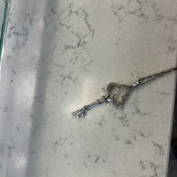 Sterling silver key necklace