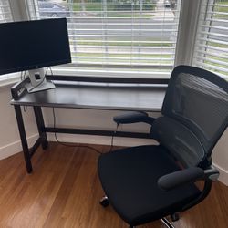 Collapsable Walnut Desk & Office Chair