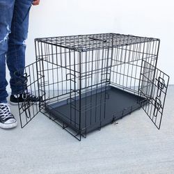 (New) $40 Folding 30” Small Dog Cage Crate Kennel w/ Slide out tray 30x18x20 inches