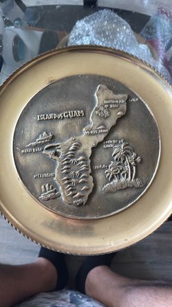Island of Guam Brass Decorative Plate