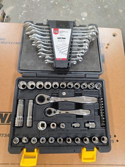 Titan Socket Set and Sure Bilt 11-Piece Wrench Set