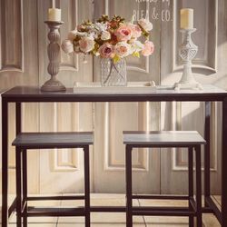 Counter Height Table And 2 Chair Stools