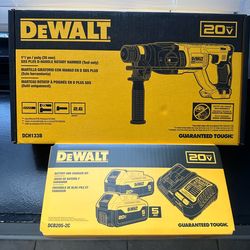 DEWALT 20V Rotary Hammer Drill + 2x 5Ah Batteries Charger SDS Plus Kit
