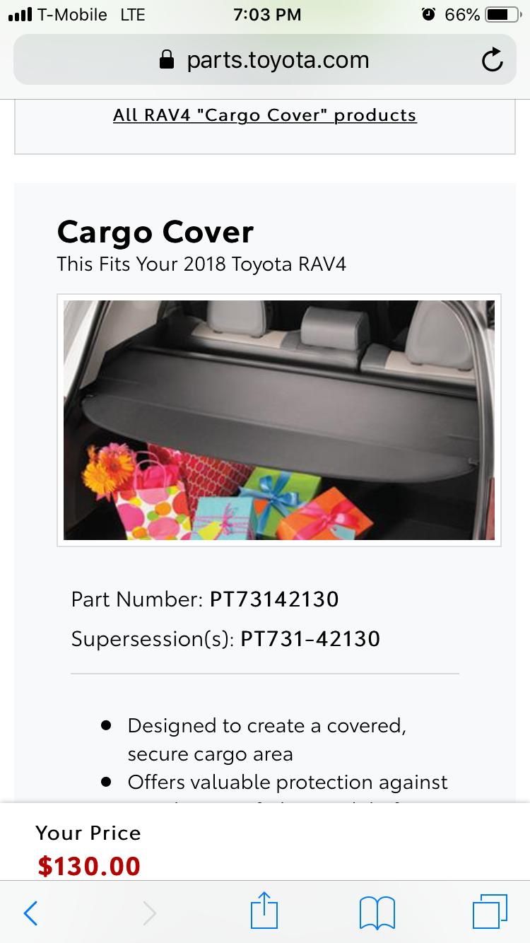 Original Toyota Rav 4 retractable rear cargo cover