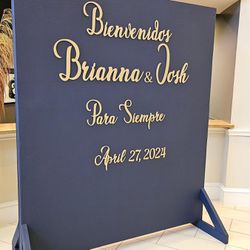 Double Sided Wedding Welcome Sign