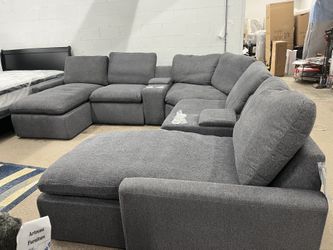 7 Pcs Power Recliner Sectional With USB Port 