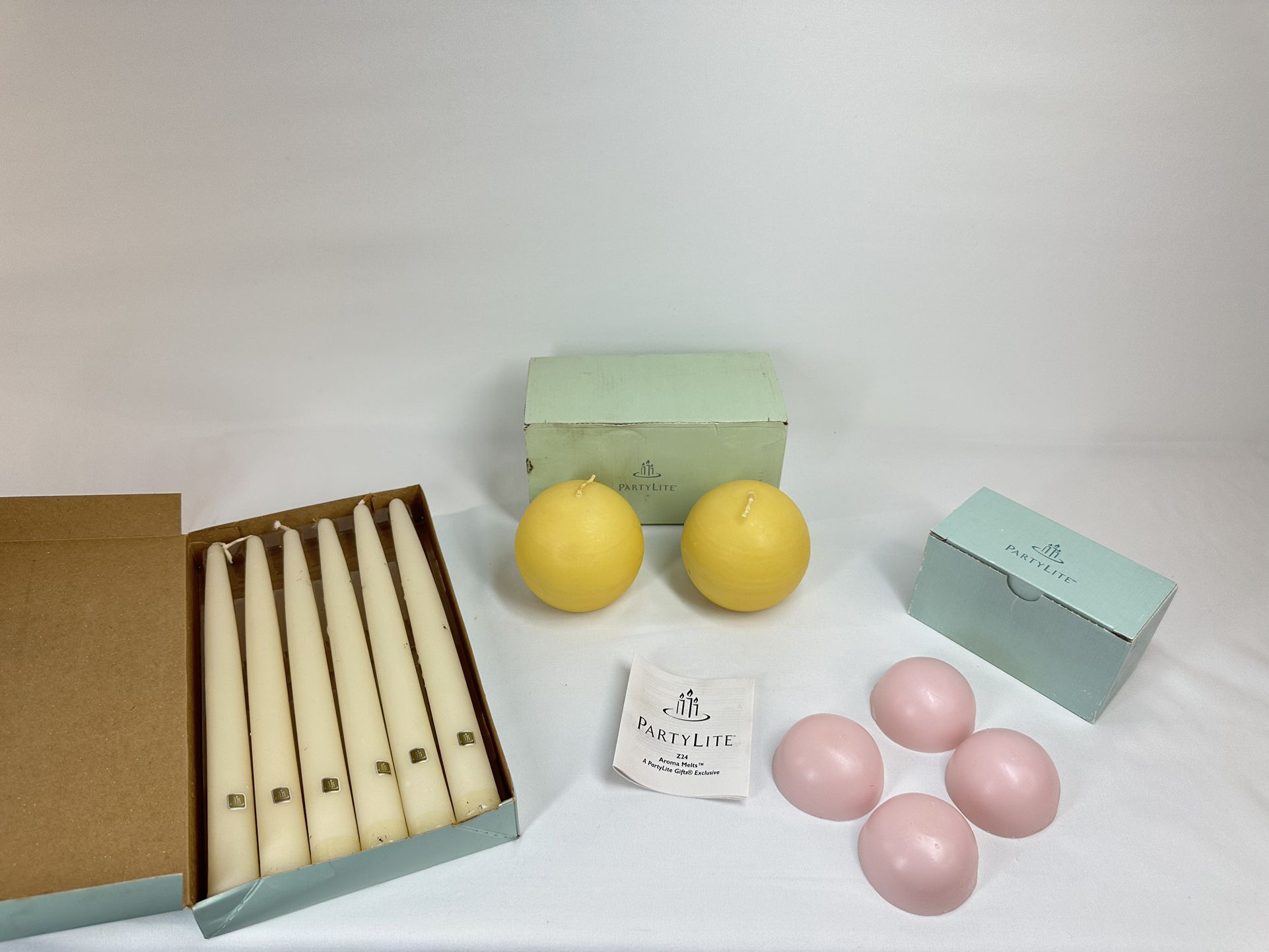 #1757 PartyLite Aroma, Ball Candles, Scent PartyLite 6 Pack 10" Taper Candles.