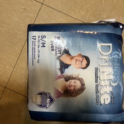 Youth overnight pants, small medium size 38 to 65+ pounds