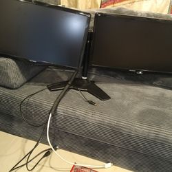 Two Monitors And  Stand 