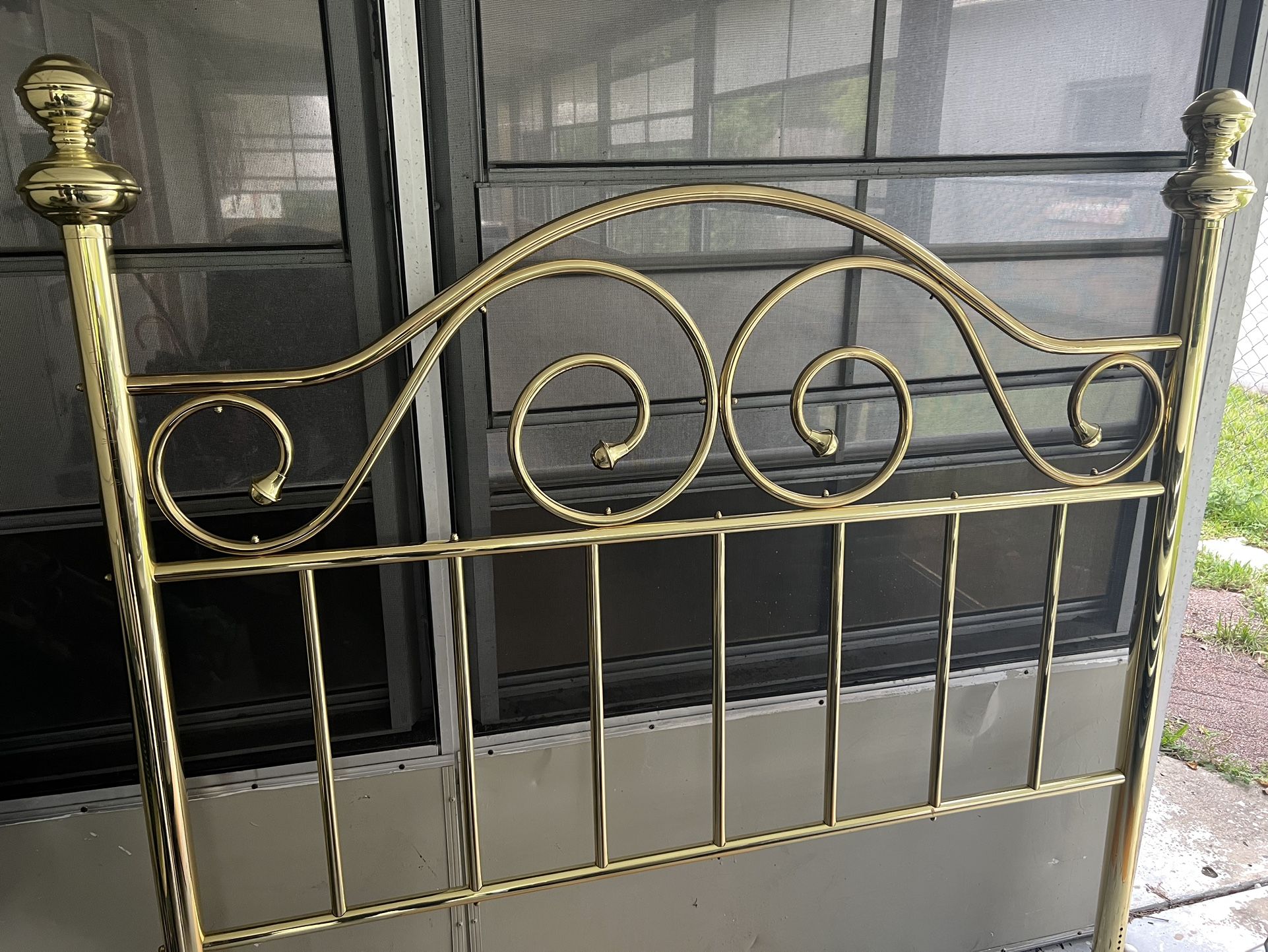 Vintage brass headboard, Queen