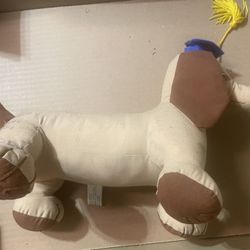 VINTAGE AMSCAN BROWN DACHSHUND AUTOGRAPH GRADUATION HOUND-Preowned