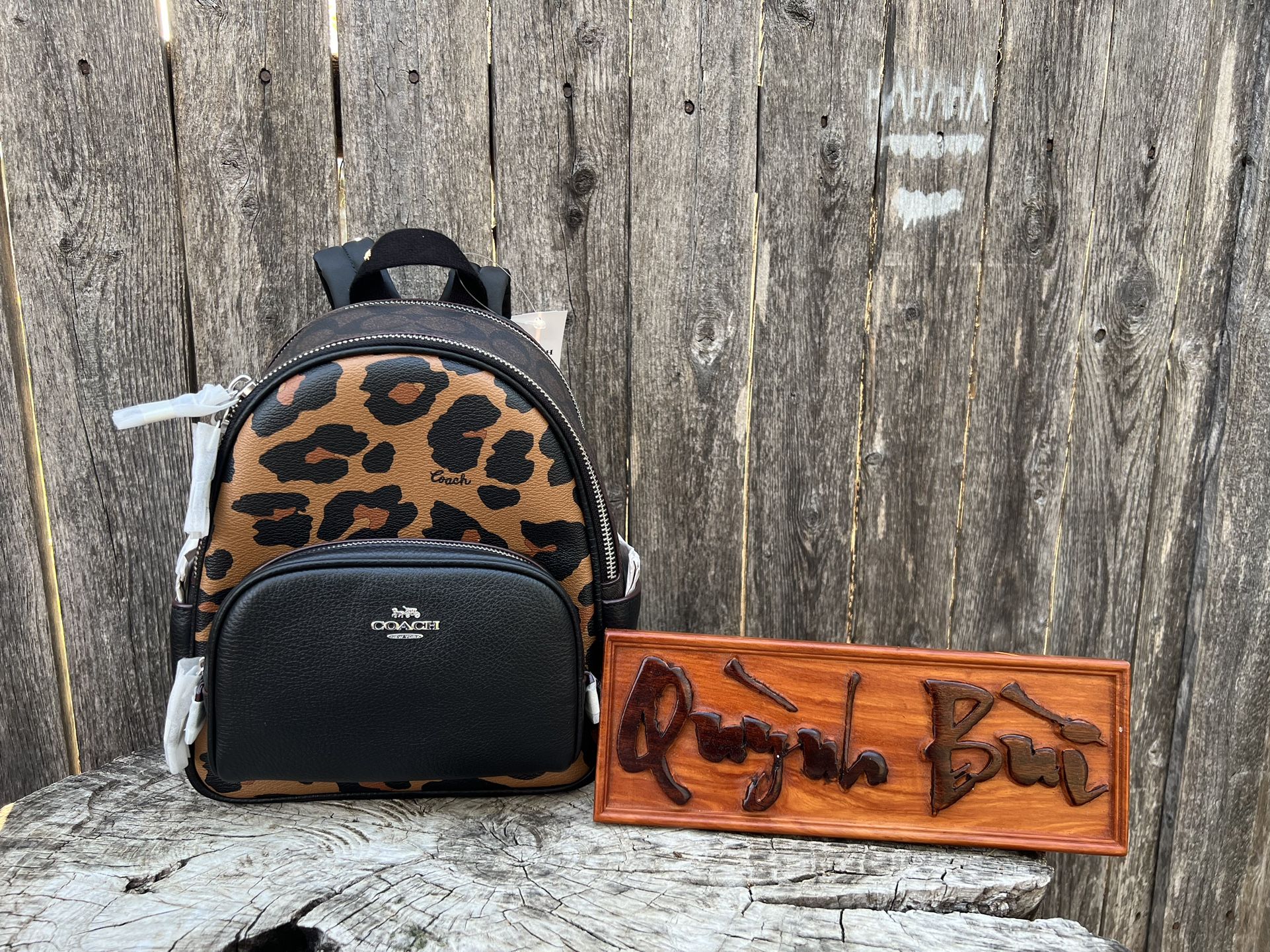 Coach leopard mini backpack new arrivals