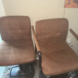 Caramel Brown Adjustable Barstools