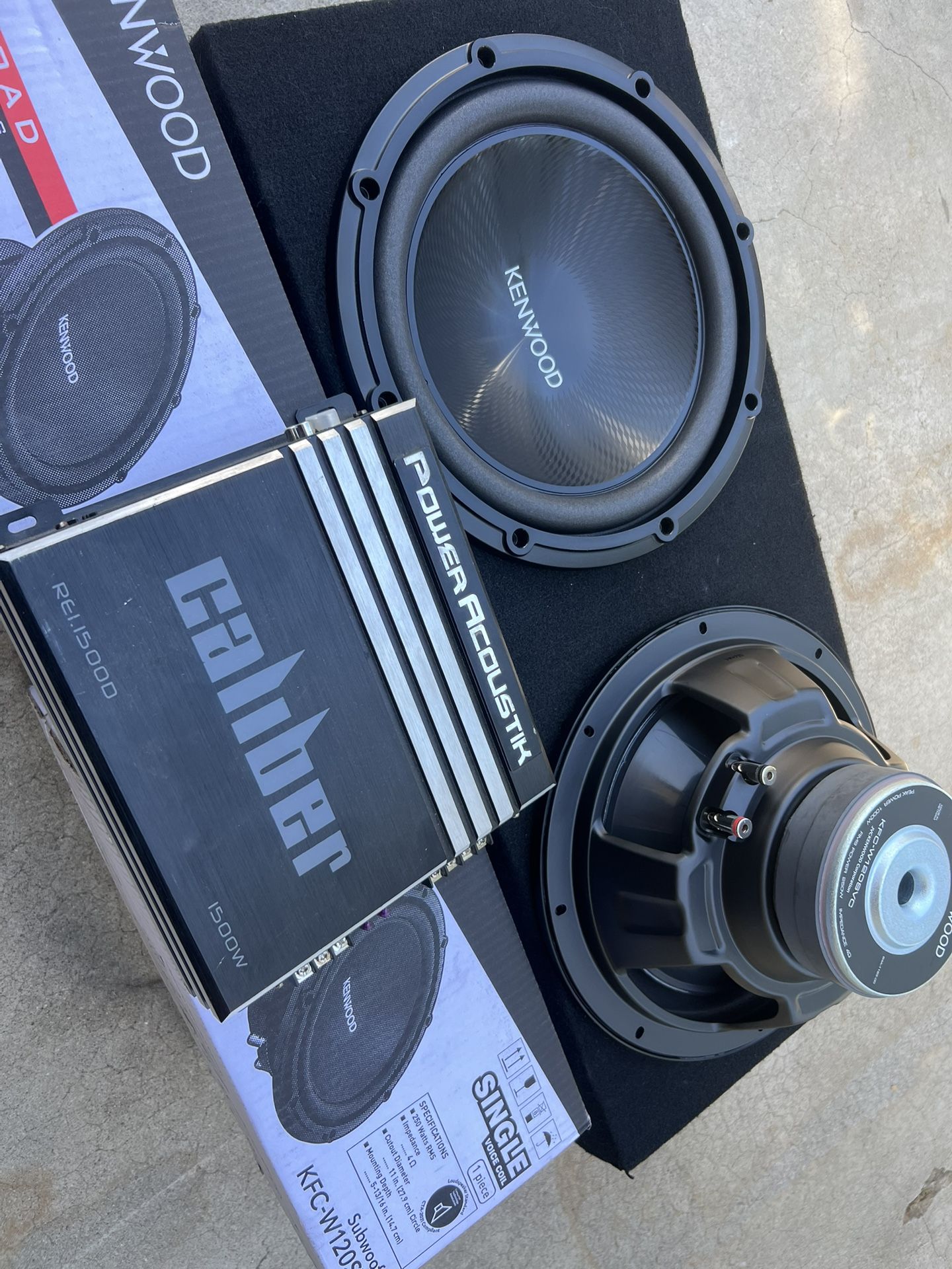 ($200 Firm) New Kenwood 12s /1500 Watt Monoblock Amp / Speaker Box