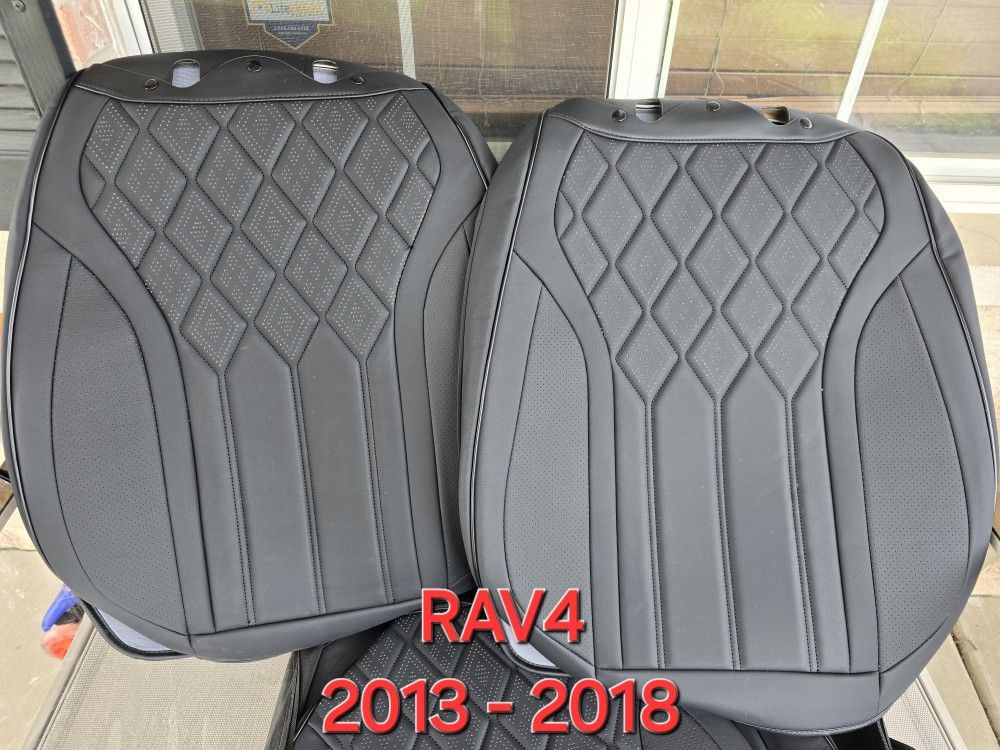 Custom Fit RAV4 Car Seat Covers 2018 - 2013Front & Rear Full Set, Waterproof Leather