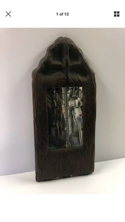 Antique 100 year old wooden mirror