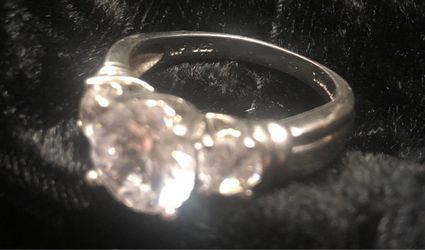 Silver Two-Stone Clear Crystal Ring