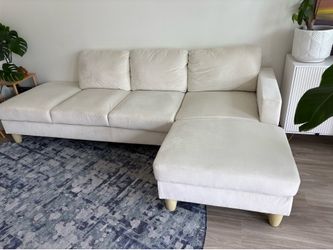 White velvet couch