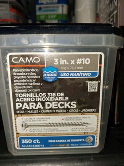 CAMO 316  3" 10# Stainless Steel Deck Screws. 350 count marine grade