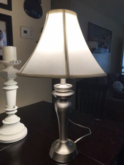 Silver brass colored lamp