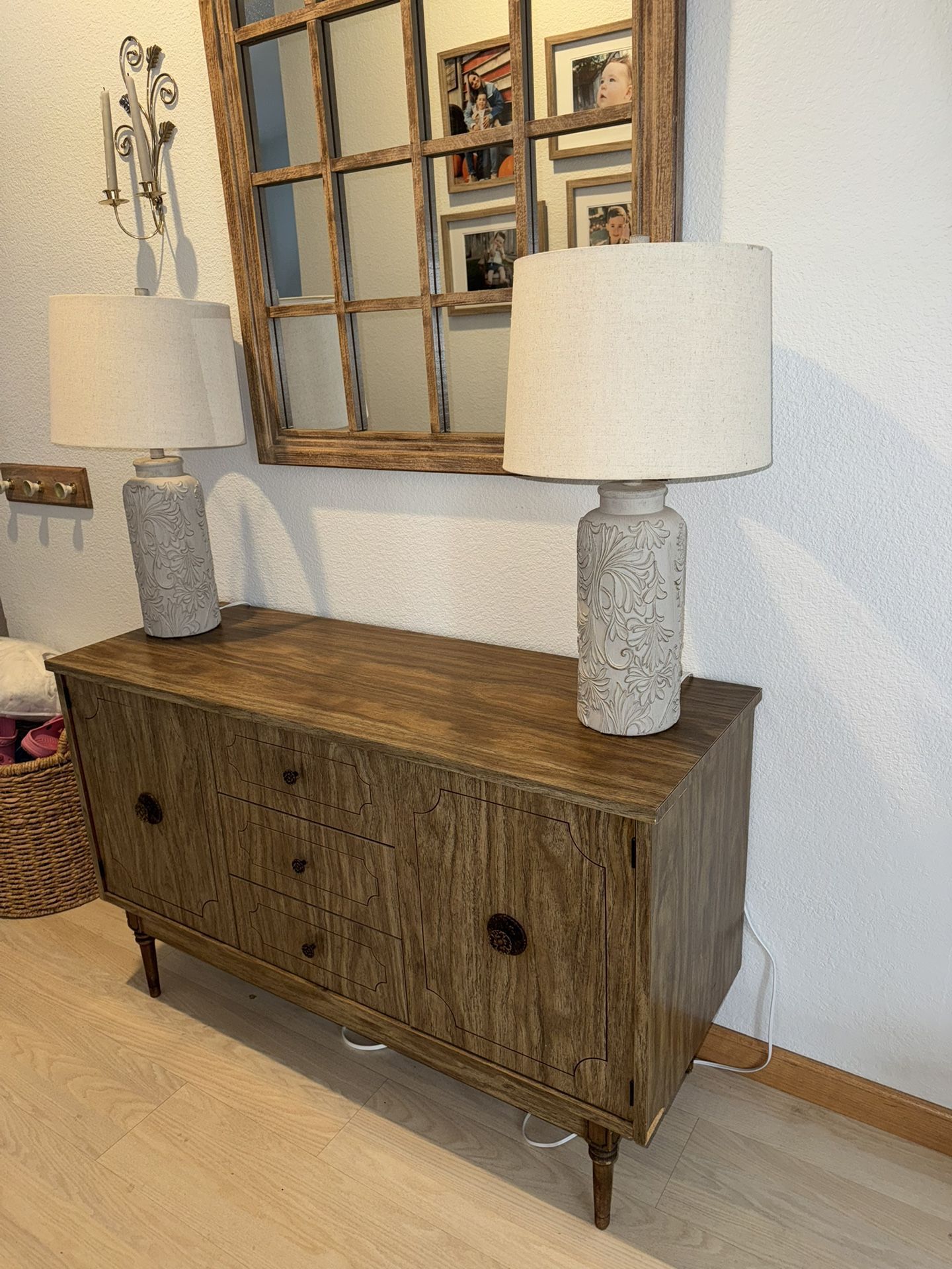 Mid Century Modern Antique Buffet Table With Storage