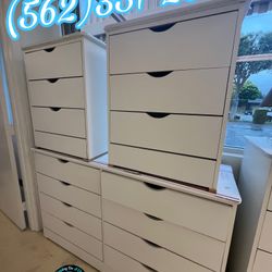 White Katy Bedroom Set With Nightstands Included 