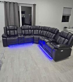Power Recliner Sectional Sofa 