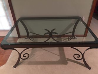 Z Gallery wrought iron and glass coffee table