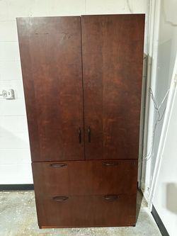 OFFICE/HOME FILE CABINET 2 DRAWERS LATERAL WOODEN COMBO STORAGE BOOKCASE