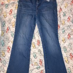 Jessica Simpson blue jeans wide bottoms size 10/30 mid rise boot 