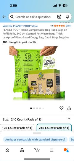 Compostable Dog Waste Bags 240 Pack