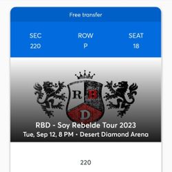 Concert Tickets RBD 09/12/2023
