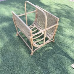 Handwoven rattan magazine rack