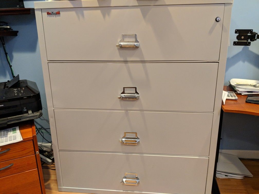 FireKing 4-Drawer 44" Wide 1-Hour Rated Lateral Fireproof File Cabinet - Moving Sale!