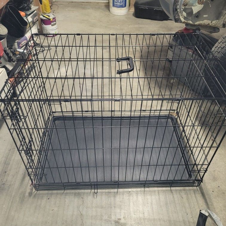 Large Dog Crate And Dog Feeder