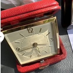 Westclox Vintage Wind-Up Travel Alarm Clock Red