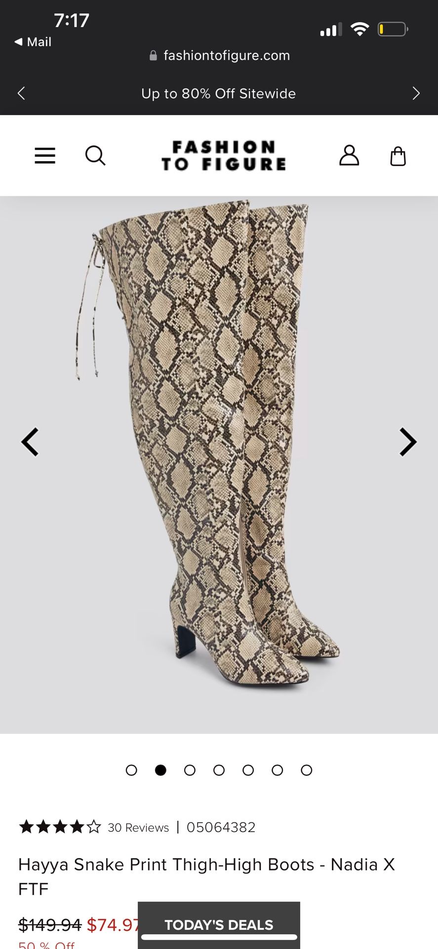 Snake Skin Thigh High Wide Calf Boots