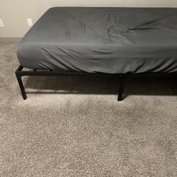 full metal frame and mattress with protector . super soft and firm , no noise . 