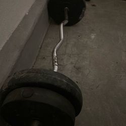 50 lb EZ Curl Bar with Weights